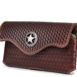 New Leather cellphone Holster Belt Magnetic Flap